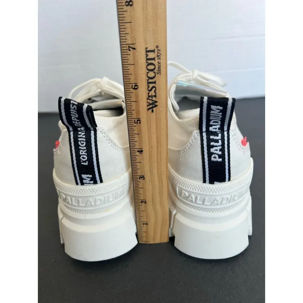 NWT Palladium Revolt‎ Lo Tx White Low Top Lace Up Platform Casual Sneakers 9.5